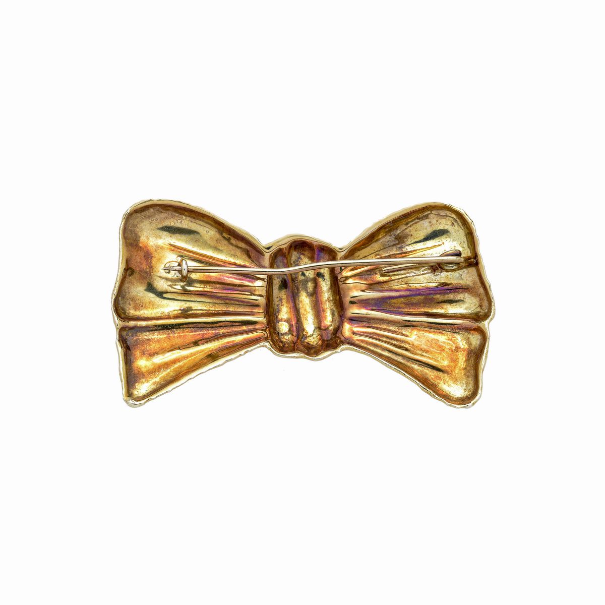 Grande spilla a fiocco in oro giallo