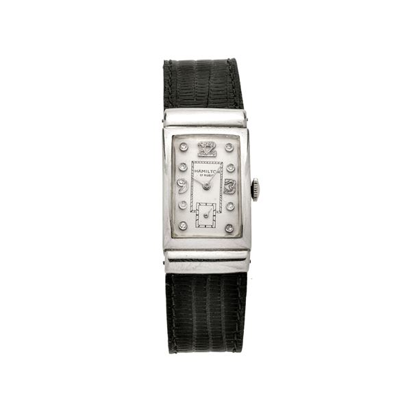 Hamilton platinum and diamond wristwatch