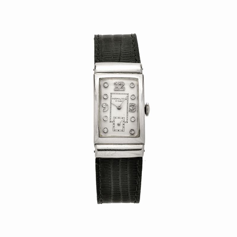 Orologio da Polso in Platino e Diamanti Hamilton
