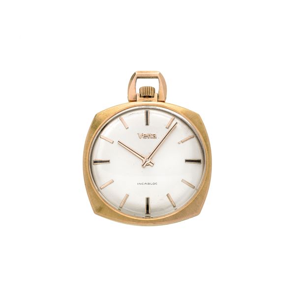 Vetta Incabloc pocket watch, in 18 kt gold  (Sixties)  - Auction Auction of antique and modern Jewelry and Wristwatches - Curio - Casa d'aste in Firenze