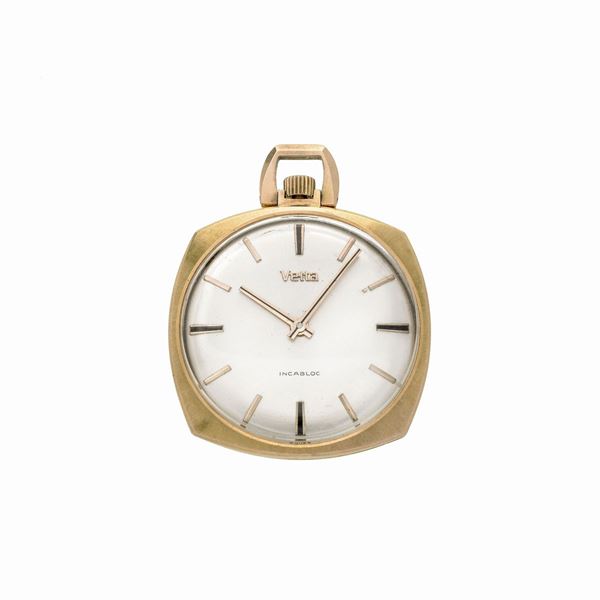 Vetta Incabloc pocket watch, in 18 kt gold  (Sixties)  - Auction Auction of antique and modern Jewelry and Wristwatches - Curio - Casa d'aste in Firenze