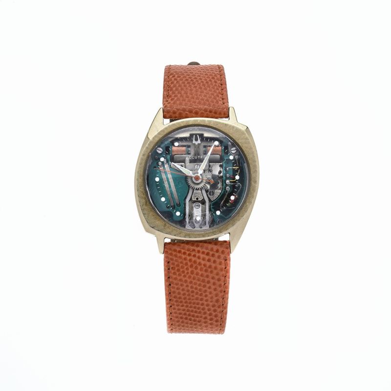 Orologio da Polso Bulova Accutron Spaceview in Oro 14 Kt, Corredato di Scatola e Astuccio Origina...