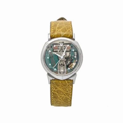 Orologio da Polso in Metallo Placcato Oro 10 Kt, Bulova Accutron Space View