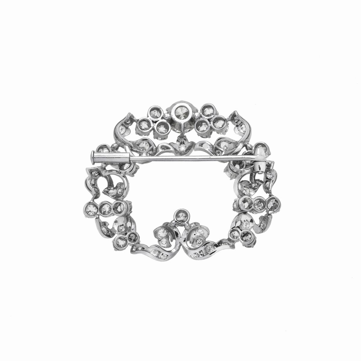 Spilla a ghirlanda in oro bianco e diamanti