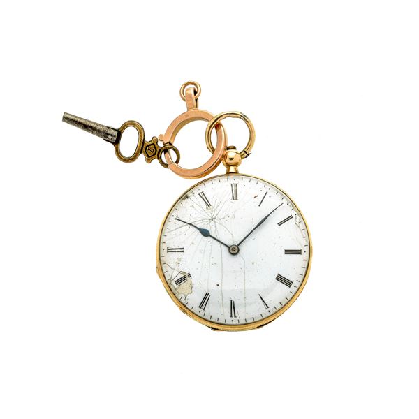 Pocket watch in 18 kt yellow gold