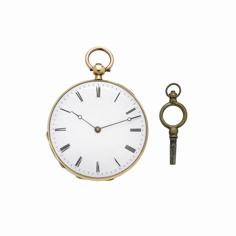 Orologio da tasca in oro giallo, F. Bordier
