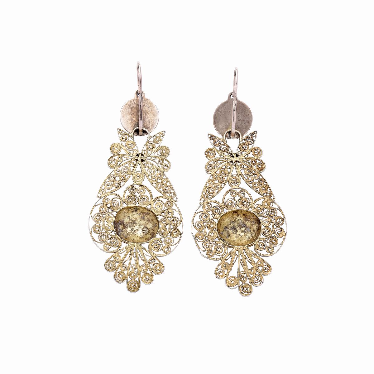 Lunghi orecchini pendenti in oro 9 kt