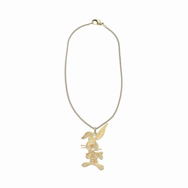 Bugs Bunny chain and pendant in yellow gold
