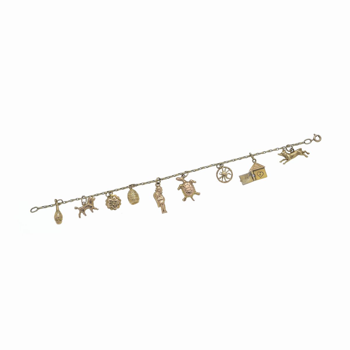 Braccialetto con charms in oro giallo