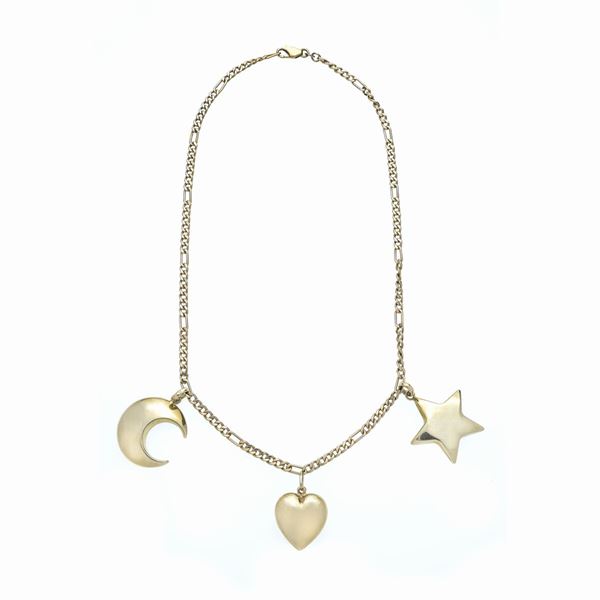Catena in oro giallo con charms