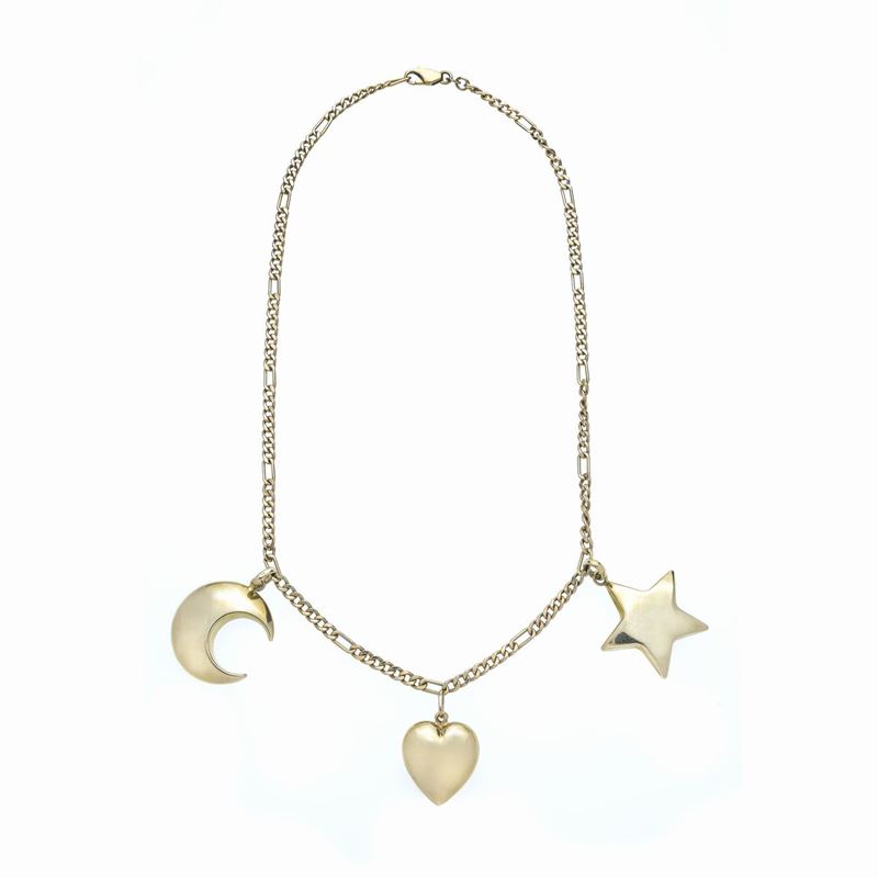 Catena in oro giallo con charms