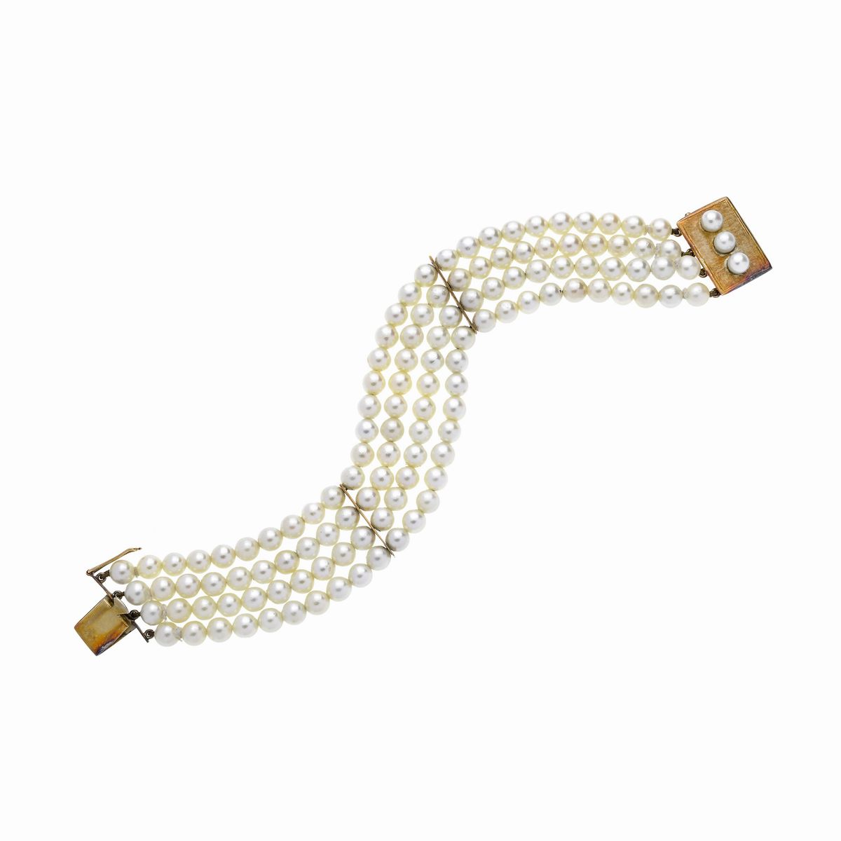 Bracciale con perle coltivate e oro giallo 18 kt