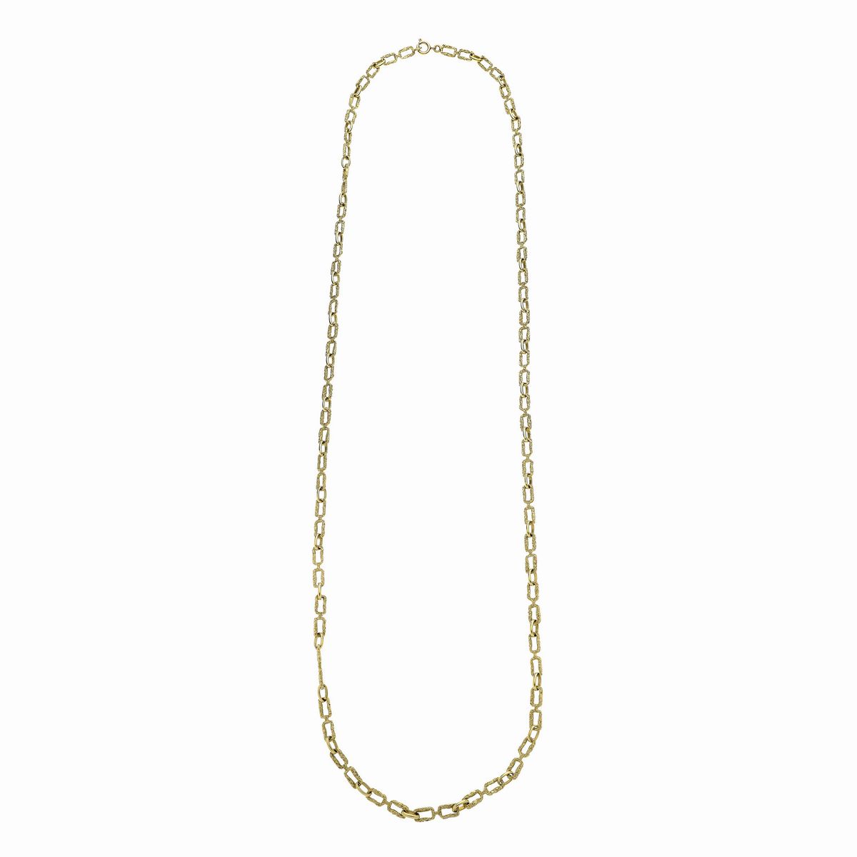 Lunga collana in oro giallo