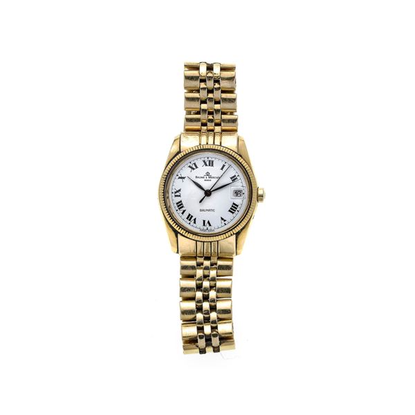 Baume and Mercier yellow gold wristwatch, Baumatic, Ref. 3194  - Auction Auction of Jewellery, Precious Stones and Wristwatches - Curio - Casa d'aste in Firenze