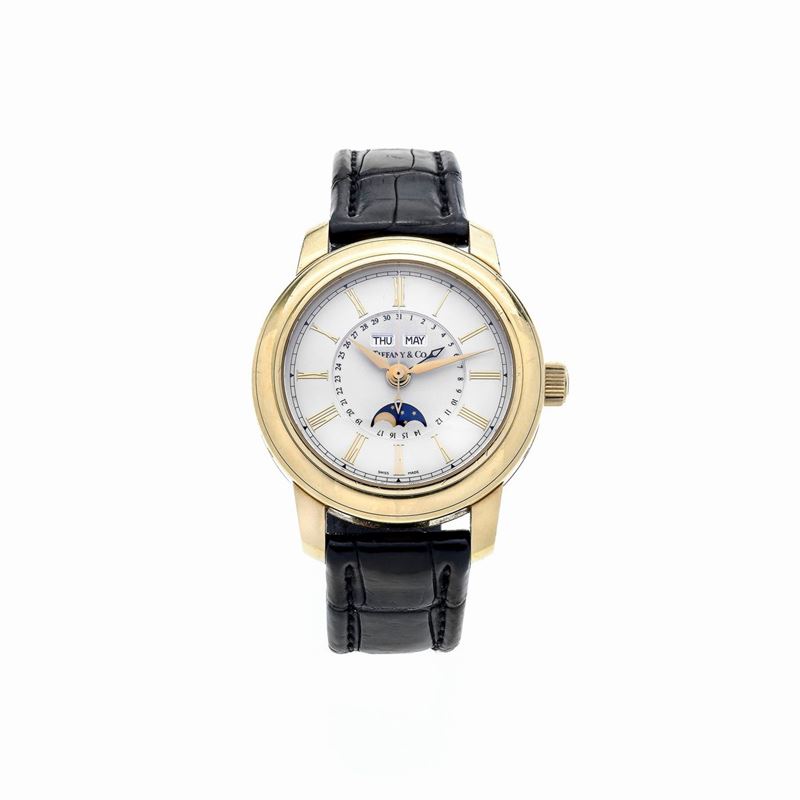 Orologio da Polso in Oro Giallo Tiffany & Co, con Calendario e Fasi Lunari