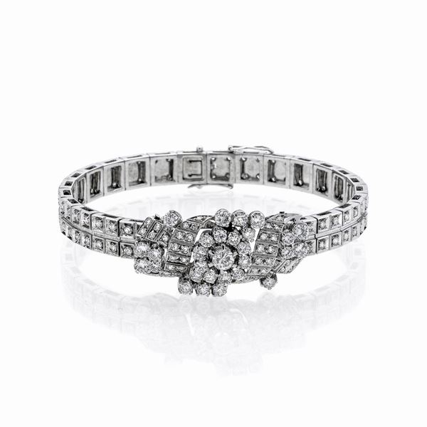 Bracelet in white gold and diamonds