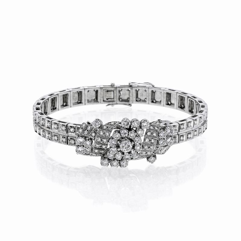 Bracciale in oro bianco e diamanti