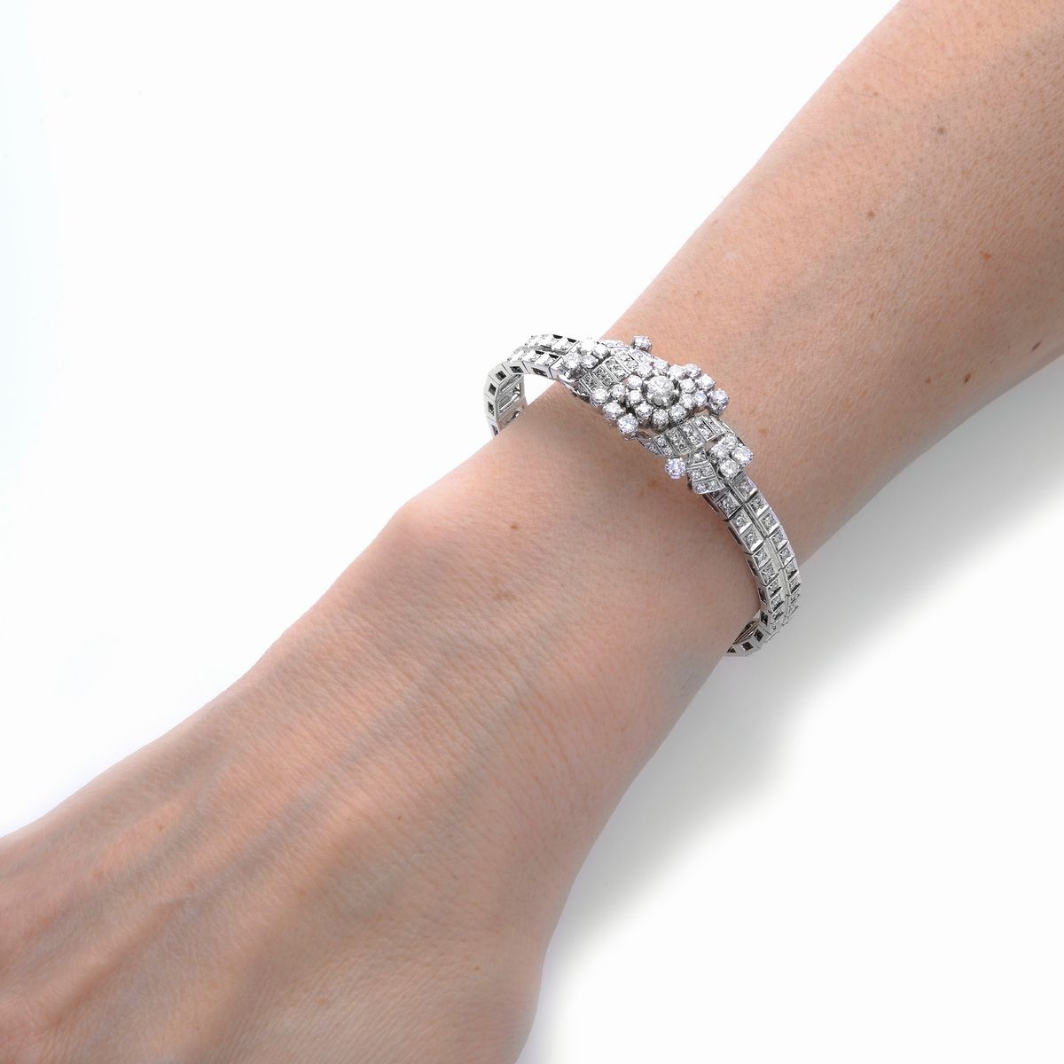 Bracciale in oro bianco e diamanti
