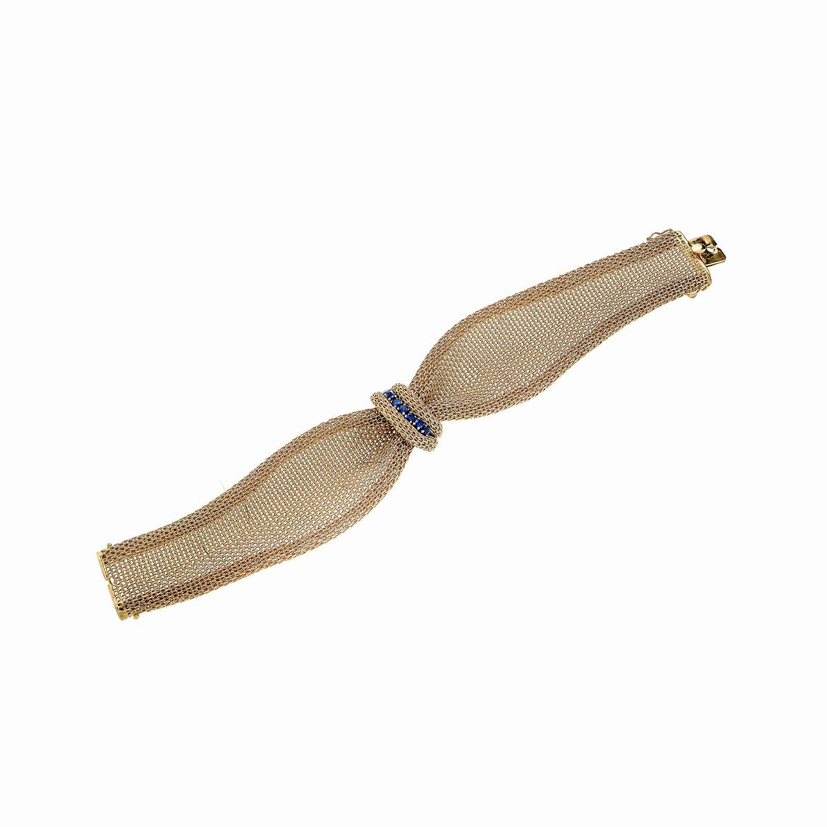 Bracciale a fiocco in oro giallo e zaffiri