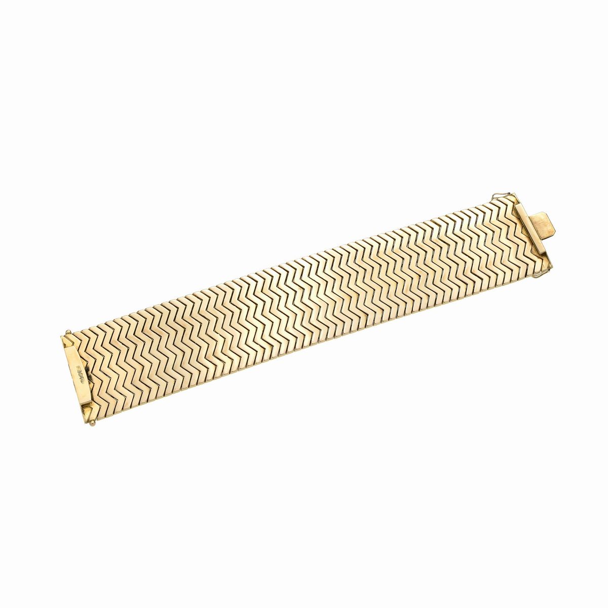 Alto bracciale in oro giallo e oro bianco