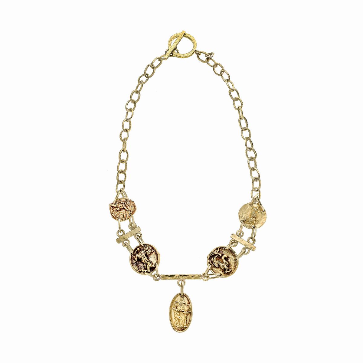 Collana in oro giallo con segni zodiacali, firmata Germano
