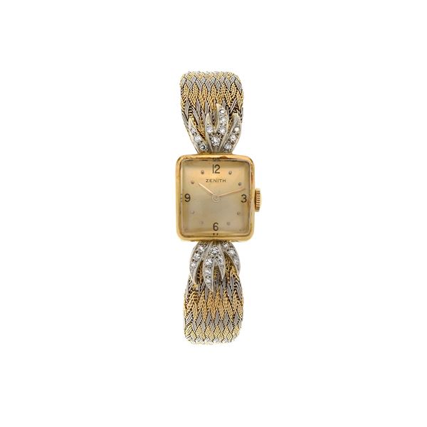 ZENITH - Watch bracelet in yellow gold, white gold and Zenith diamonds
