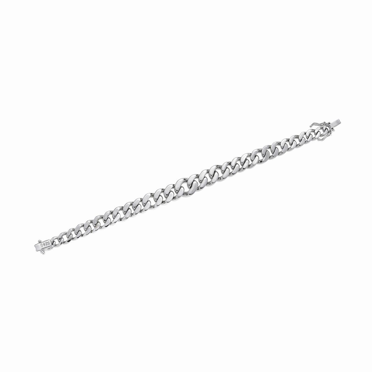 Bracciale a maglie in oro bianco e diamanti