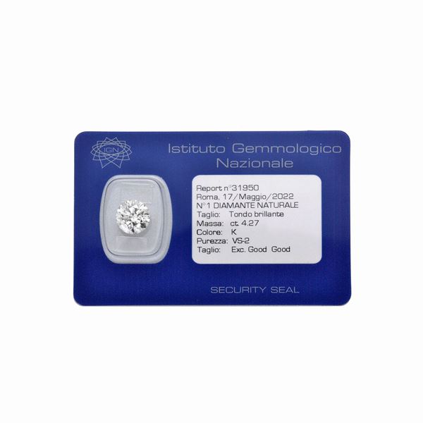Diamante taglio brillante ct  4.27
