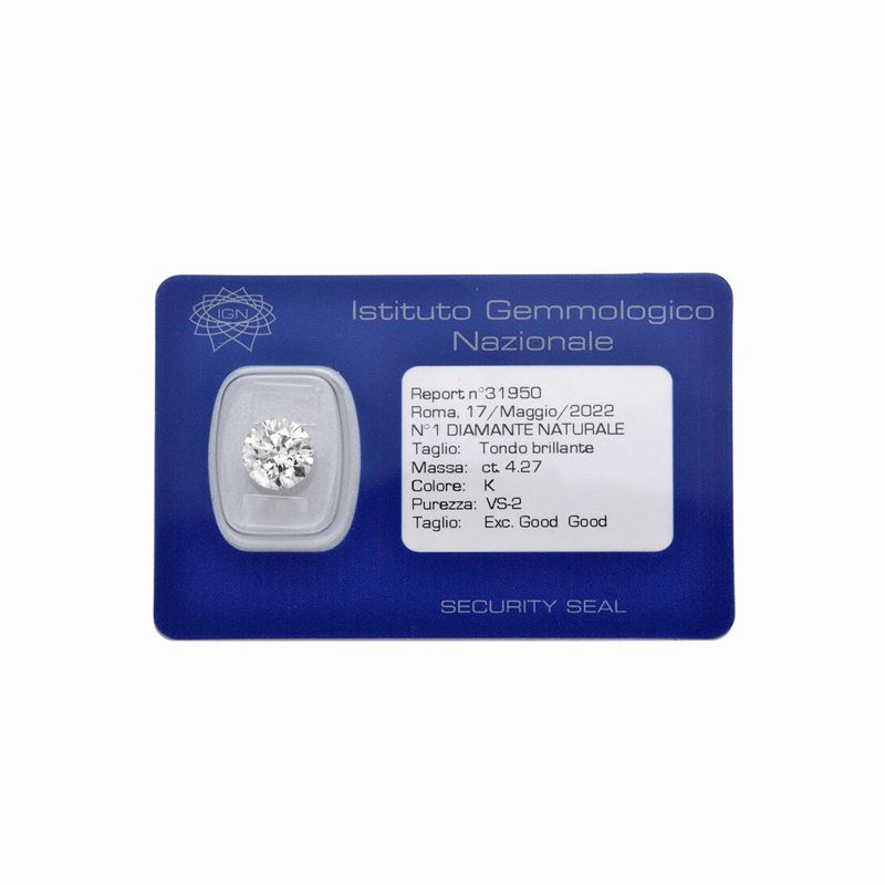 Diamante taglio brillante ct 4.27