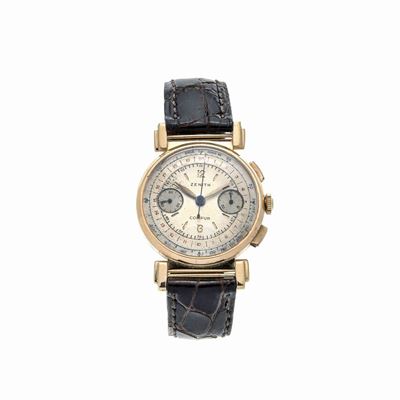 Orologio con Cronografo in Oro Giallo Zenith Compur
