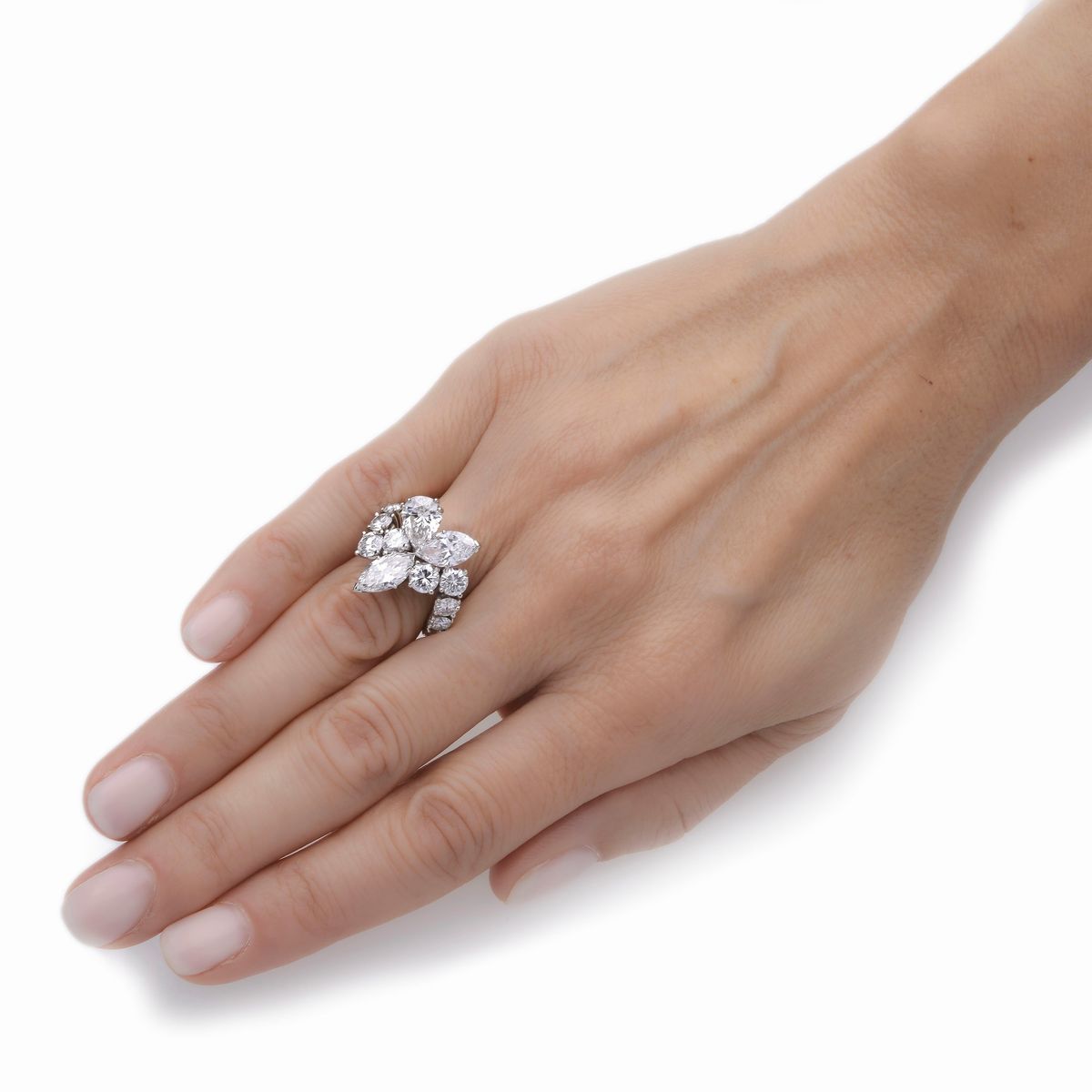 Anello Fantasia in oro bianco 18k e diamanti