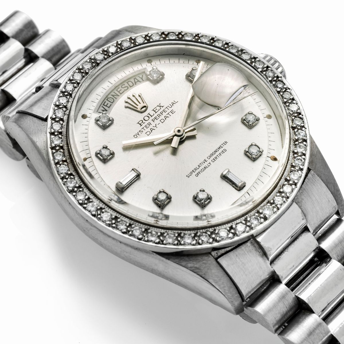 Orologio da Polso in Oro Bianco e Diamanti 18 Kt Rolex Day Date Ref. 1803