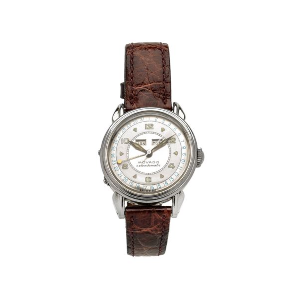 Movado, stainless steel triple calendar wristwatch, Calendomatic