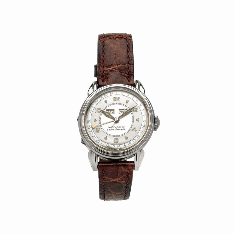 Movado, Orologio da Polso con Triplo Calendario, in Acciaio, Calendomatic