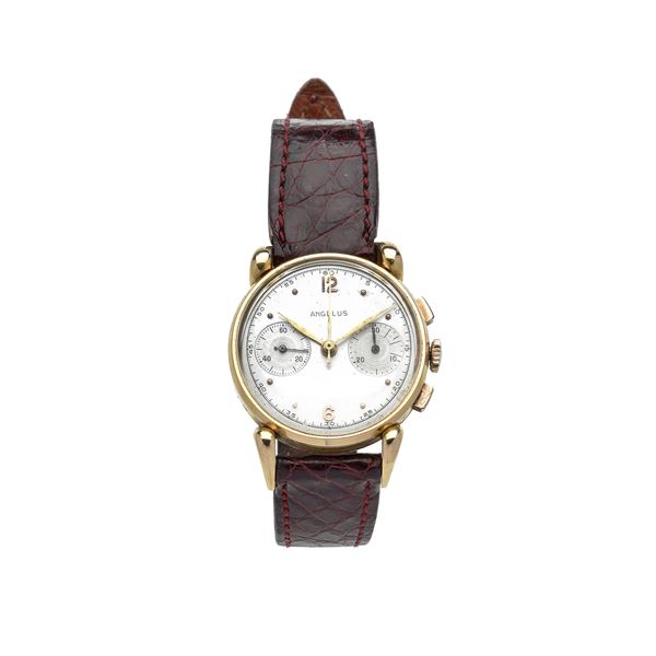 18 kt yellow gold chronograph wristwatch, Angelus