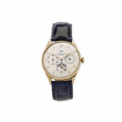 Universal Geneve, Orologio da Polso in Oro Giallo con Calendario Completo e Fasi Lunari, Ref. 113...