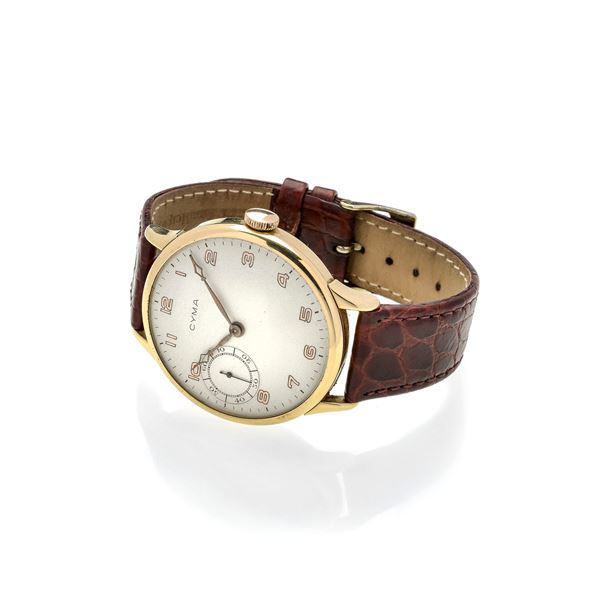 Cyma, 18k rose gold 'oversized' wristwatch