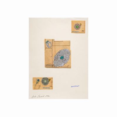 Giulio Zancolla, Lotto di Undici Disegni Preparatori per Gioielli