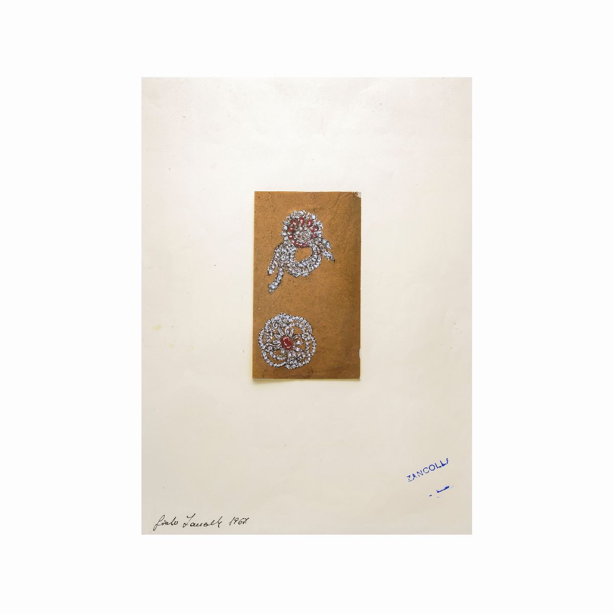 Giulio Zancolla Lotto di Sedici Disegni Preparatori per Gioielli