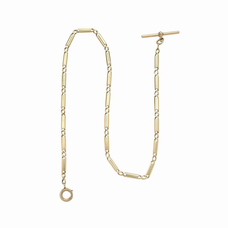 Catena da orologio in oro giallo 18 kt