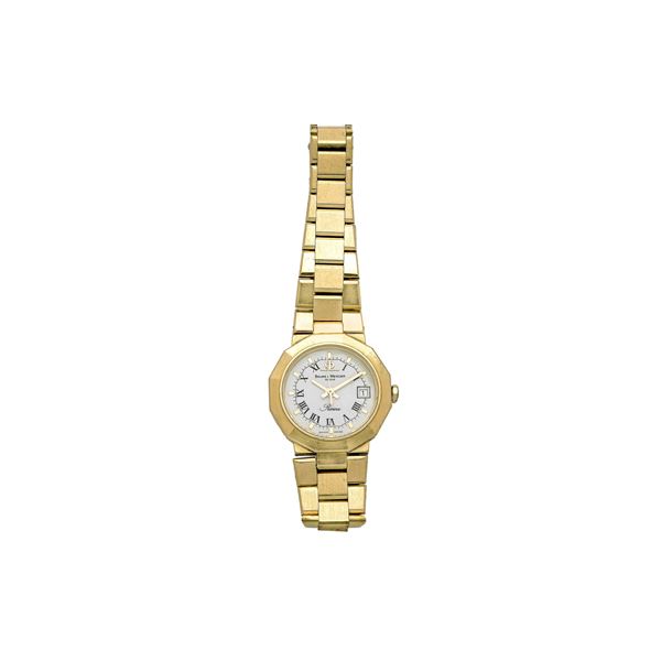 BAUME &amp; MERCIER : Baume & Mercier 18 kt yellow gold wristwatch, Riviera  (The eighties)  - Auction Antique, Modern and Design Jewelery Auction - Curio - Casa d'aste in Firenze