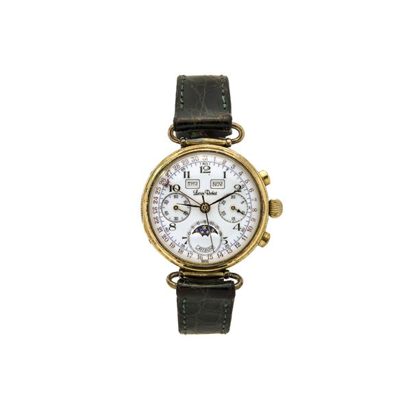 LUCIEN ROCHAT Orologio da polso in metallo placcato oro con cronometro e calendario completo