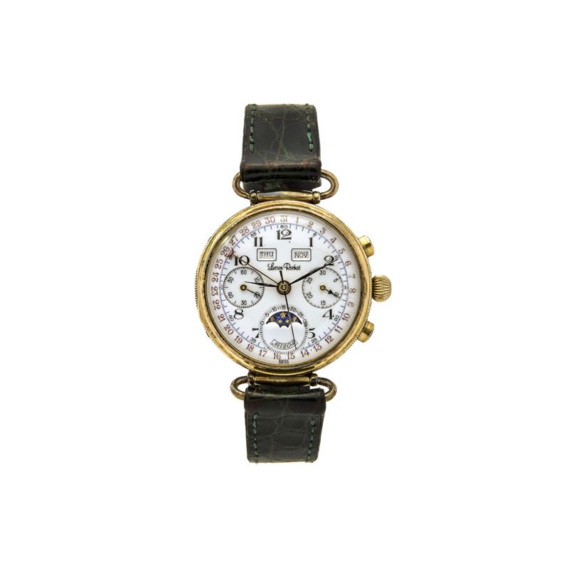 Lucien Rochat Orologio da Polso in Metallo Placcato Oro con Cronometro e Calendario Completo