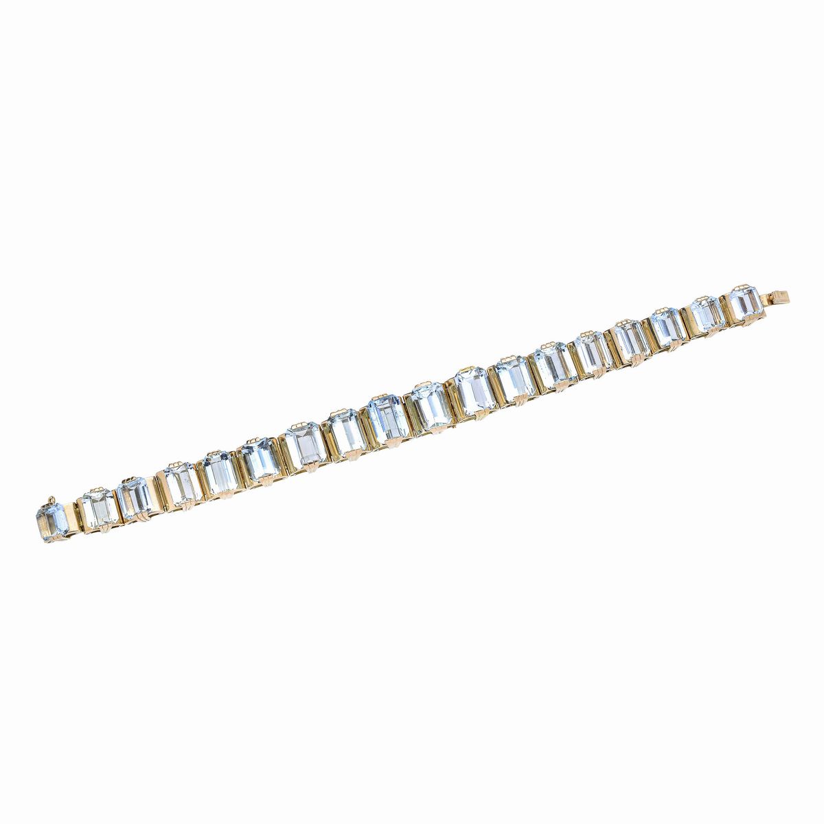 Bracciale in oro rosa 18 kt e acquamarine