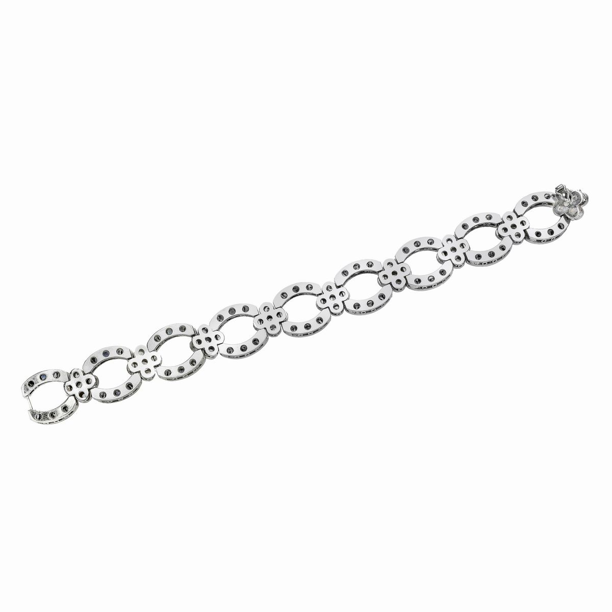 Bracciale in oro bianco 18 kt, diamanti e zaffiri