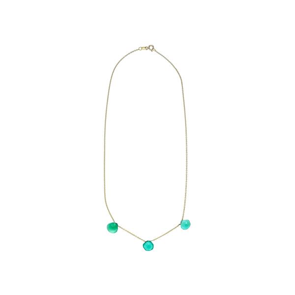 Chain in 18 kt yellow gold and chrysoprase
