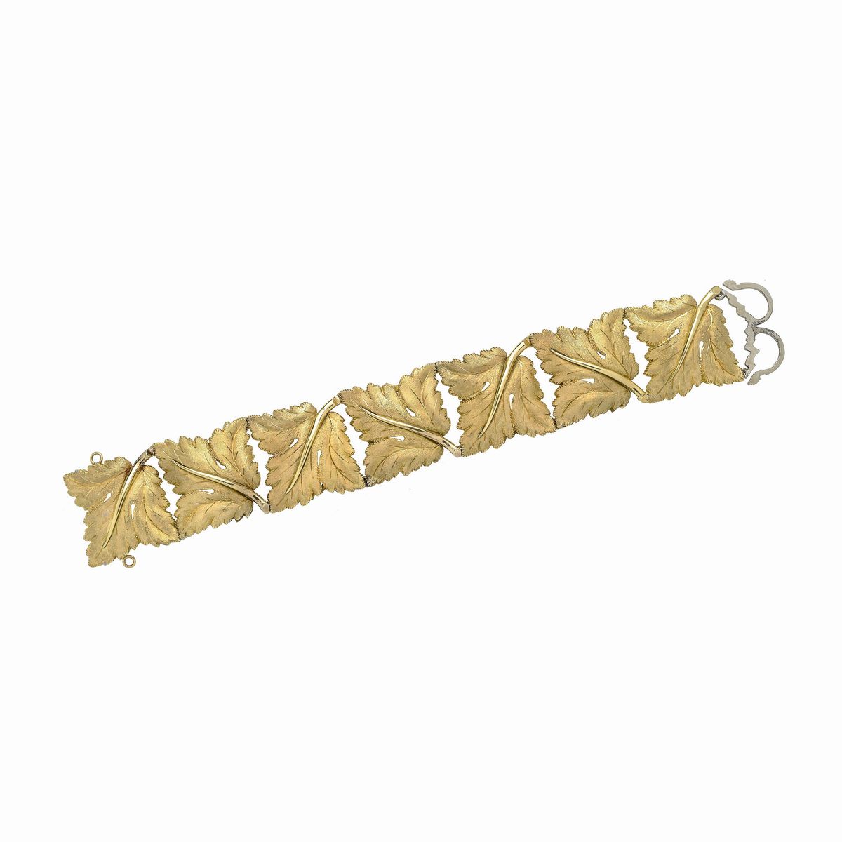Bracciale in oro giallo 18 kt sette foglie