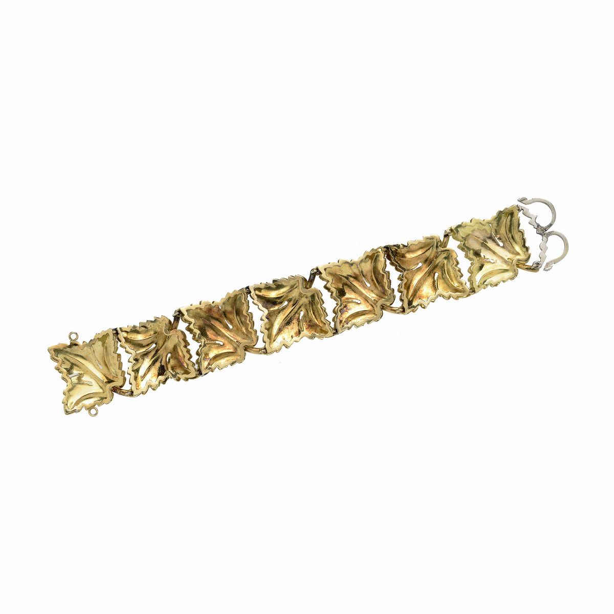 Bracciale in oro giallo 18 kt sette foglie