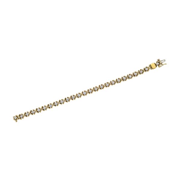 Bracciale in oro giallo 14kt e diamanti