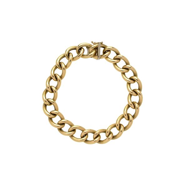 Bracciale a maglie intrecciate in oro giallo